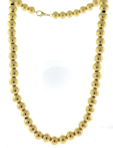 Charming Yellow Gold Bead Ball Necklace