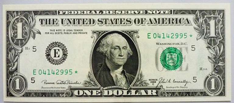 Crisp Exceptional $1 Star Note 1969C Richmond-Tough Series!