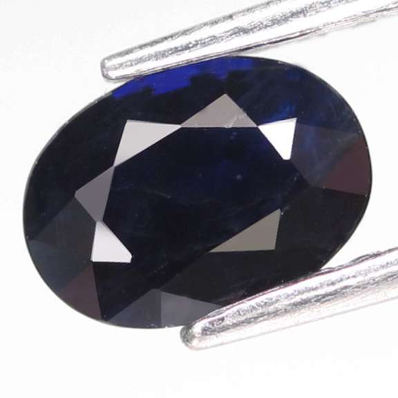 Real 1.21ct blue black oval cut Sapphire