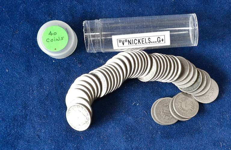 Lot Of 40 Full Rim  V Nickels