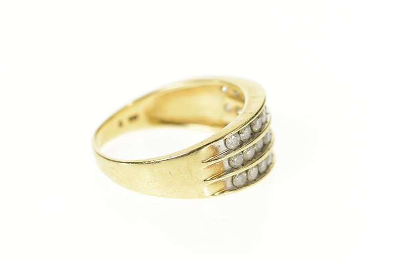 10K Yellow Gold Tiered Layered Cubic Zirconia Graduated Band Ring