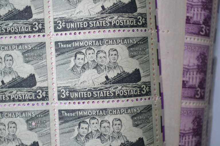 30 Mint  3 Cent US Comm Stamp Sheets 1940-50 Era