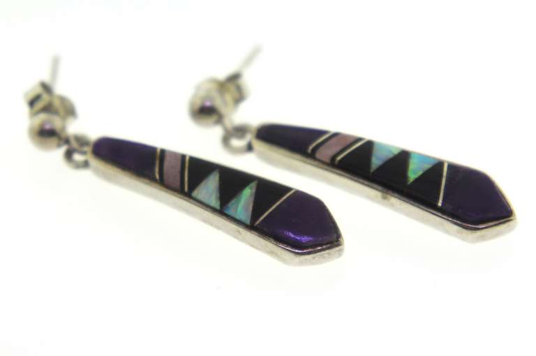 Ervin Hoski Set of Multi Stone Native American Necklace and Earrings