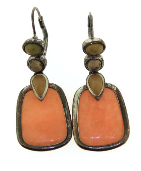 Sterling Silver Gemstone Dangle Earrings