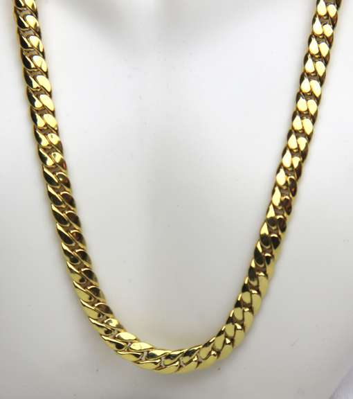 Unmatched Yellow Gold Curb Link Station Necklace