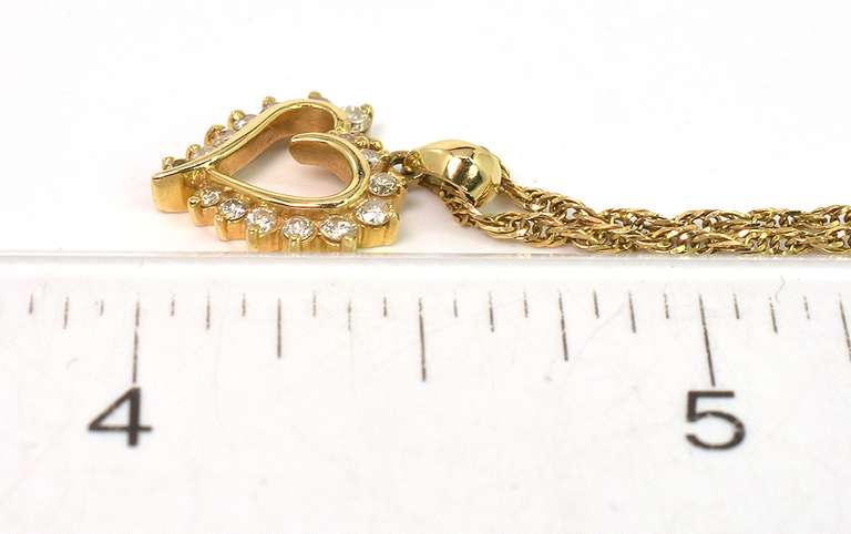 Dainty Diamond Heart Necklace in 14KT Yellow Gold