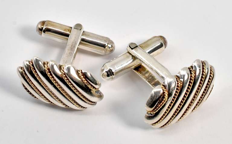 Tiffany Cufflinks in Silver & 18k