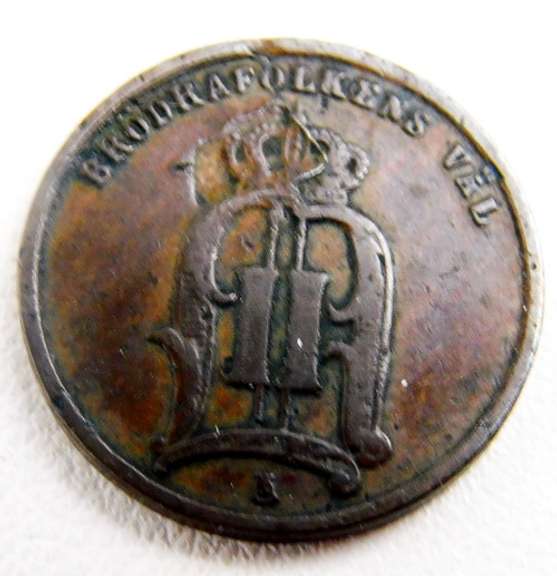 1877 One Ore Sweden Coin