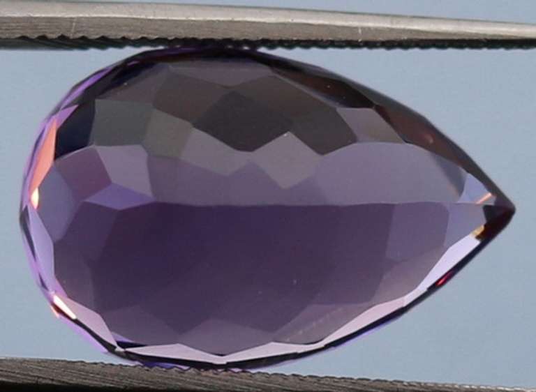 Glistening 6.01ct pear cut violet Amethyst