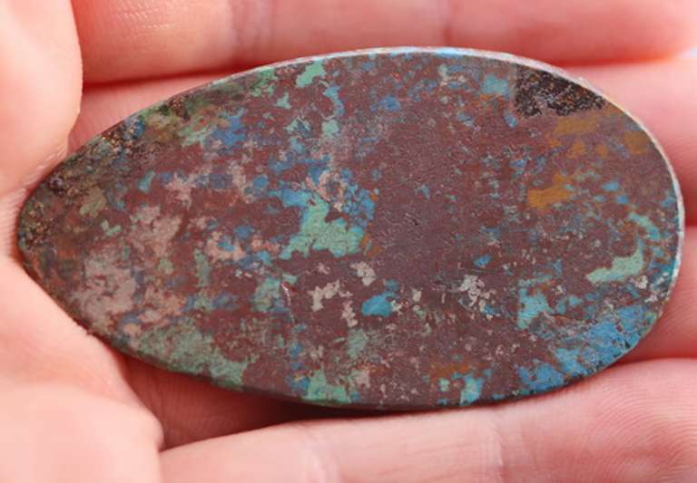 Striking 94.46ct Chrysocolla and Malachite cabochon