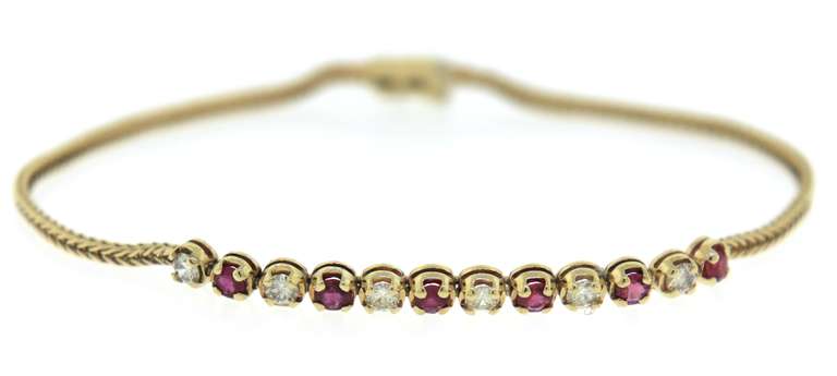 Great Yellow Gold Ruby and Diamond Bracelet