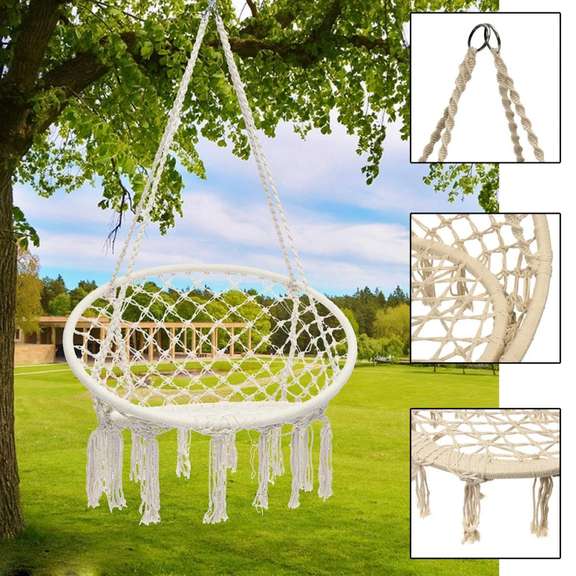 Mesh Hanging Hammock Woven Rope