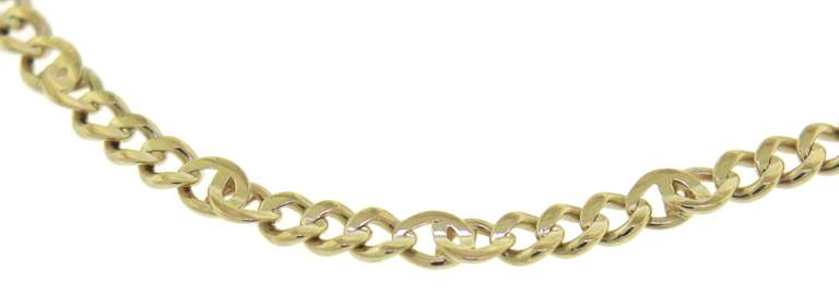 Fancy 18kt Curb Link Panther Eye Bracelet