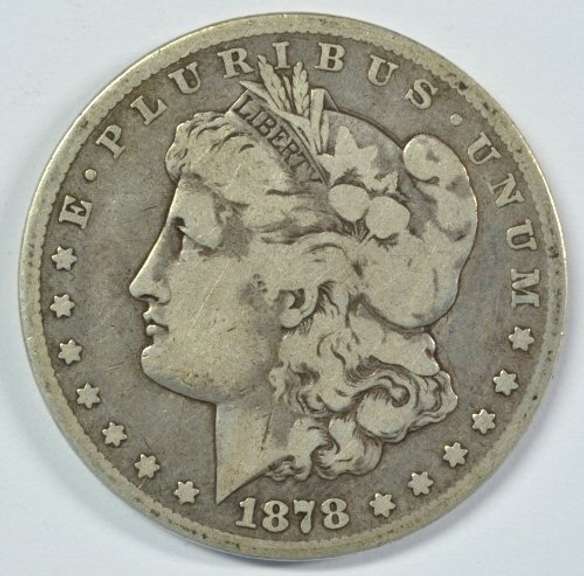 Scarce 1878-CC Morgan Silver Dollar. Key 'CC'