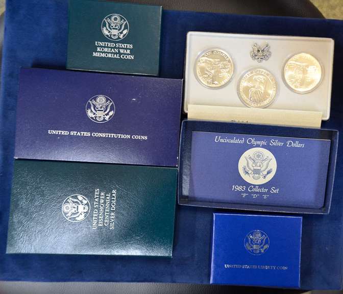 Lot OF 7 Commemorative Silver Dollars