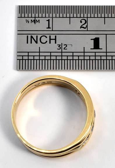 Man's White & Yellow Gold Diamond Band