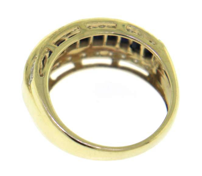 Handsome Baguette Sapphire and Diamond Band