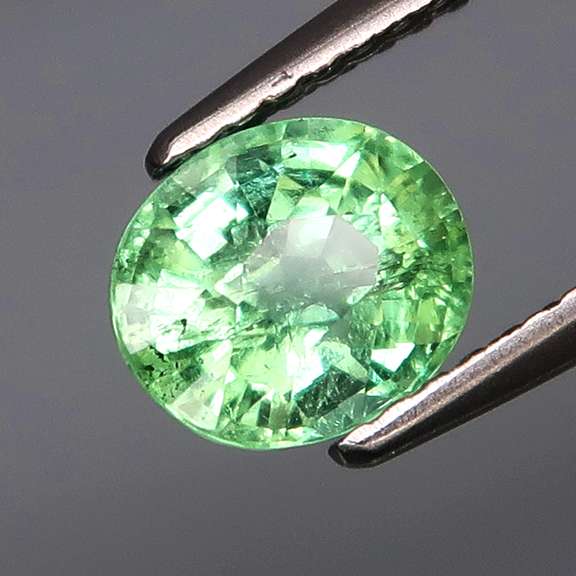 Superb color in this 1.25ct brilliant green Tourmaline