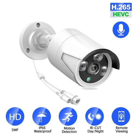 H.265 5MP Security IP Camera Waterproof IP66