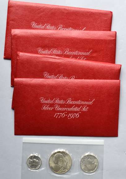 4 1976 3 Piece  Silver Unc US Mint Sets
