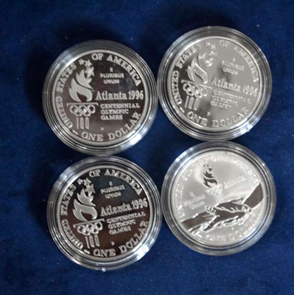 Lot OF 4 Olympic Commemorative Silver Dollar