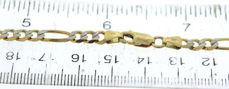 Fancy Italian Gold Figaro Chain Necklace