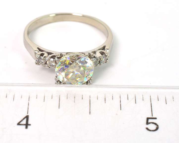 Glittering Gemstone Ring in 14KT White Gold