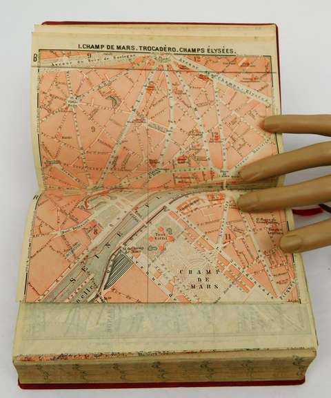 Rare 1913 Baedekers Paris Travel Guide with Maps