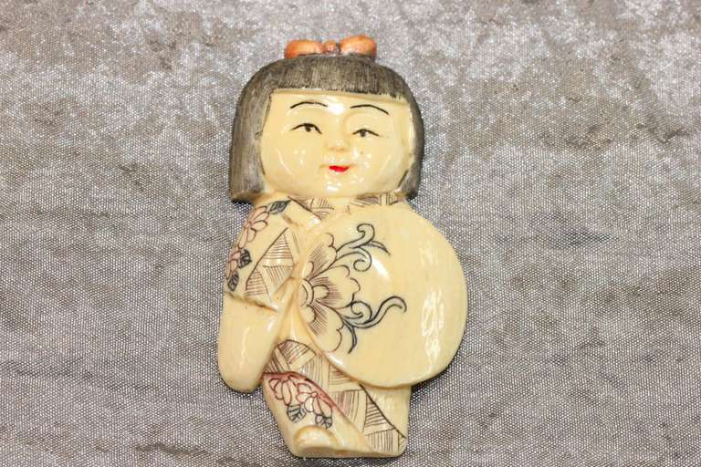 Hand-carved Natural Ivory Bead