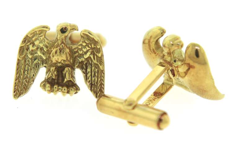Glamorous 18kt YG Eagle Cufflinks
