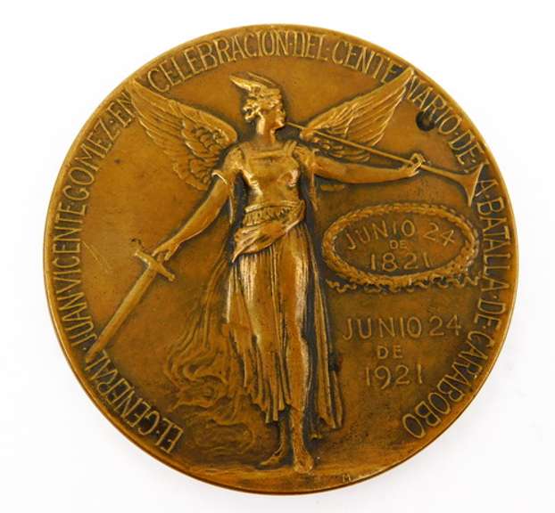 1921 Venezuela Bronze Battle of Carabobo Medallion