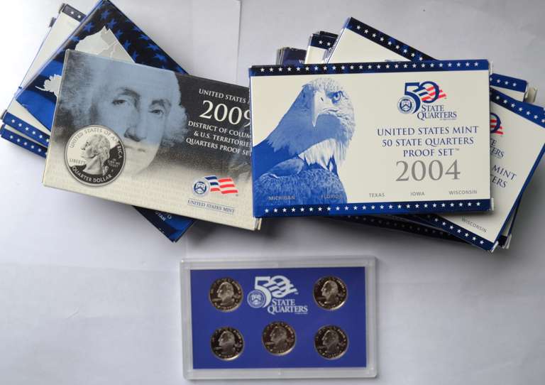 12 Proof  US Quarter Sets 2000-2009