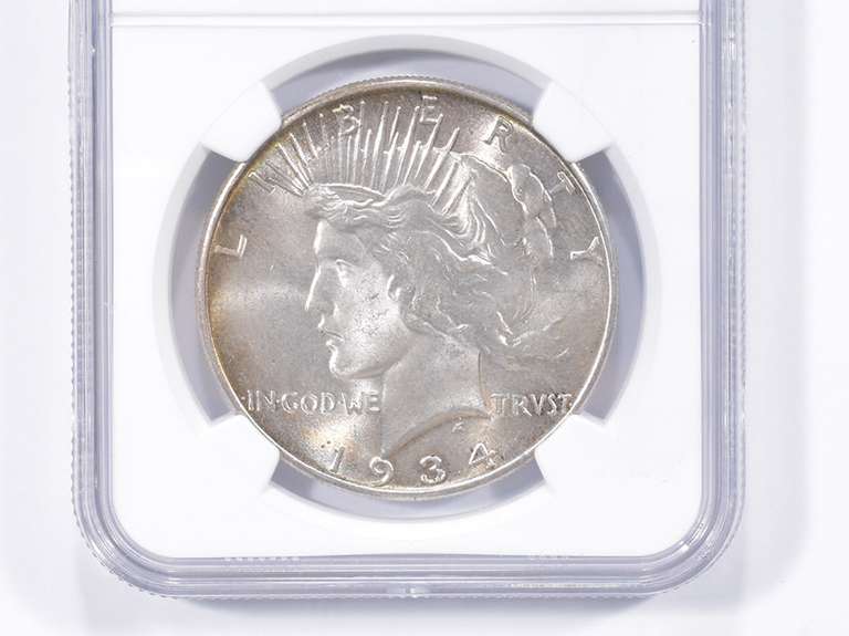 MS63 1934 Peace Silver Dollar - Graded NGC