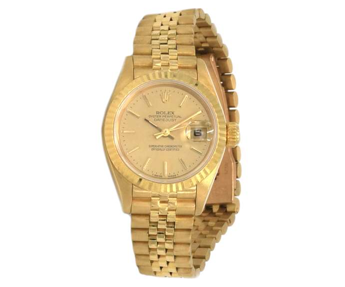 Ladies Rolex Datejust 26mm Champagne Stick Dial watch