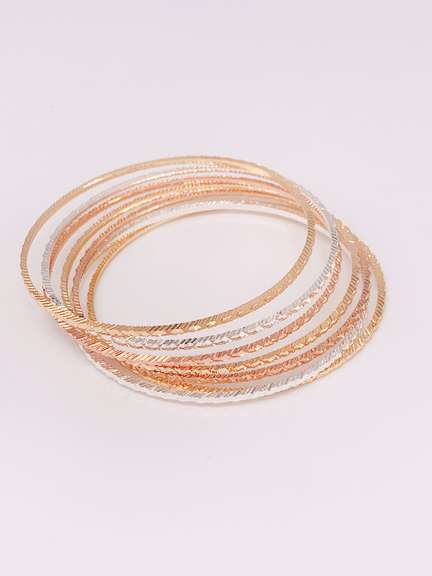 18kt GP Bangle Bracelet Set