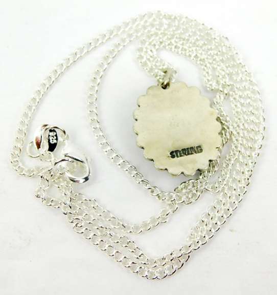 Navajo Sterling Silver Turquoise Pendant & Chain