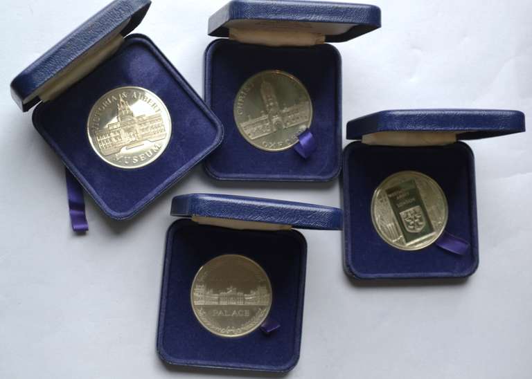 4 British Themed Copper Nickel  Tower Mint Proof Medals 