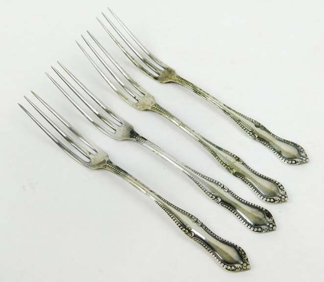 4 Nickel Silver Strawberry Forks