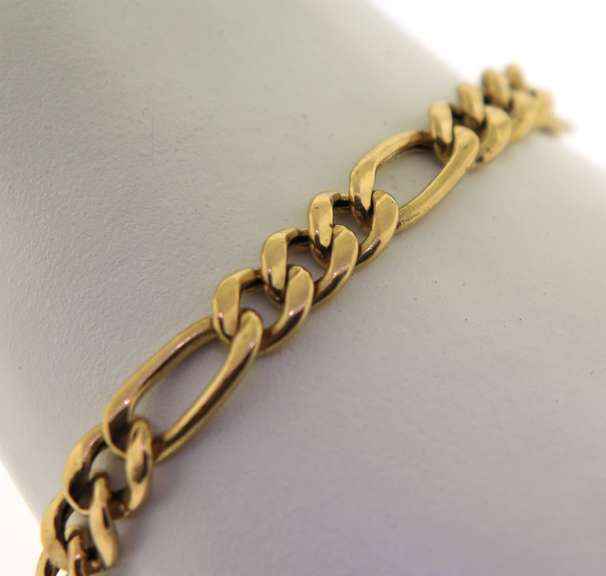 Italian Yellow Gold Figaro Bracelet