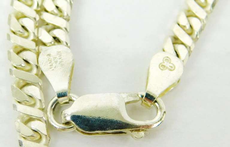 Unisex Italian Sterling Herringbone Chain Necklace