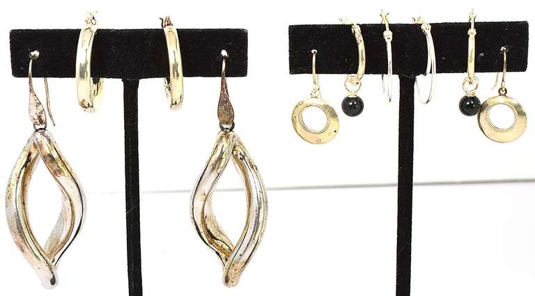 5 Pairs Sterling Silver Earrings