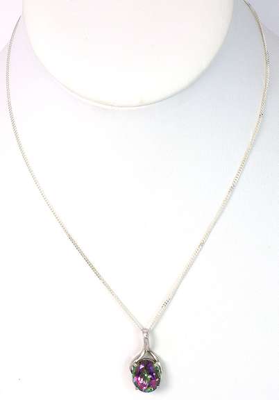 Bold Mystic Quartz Necklace in Sterling Silver