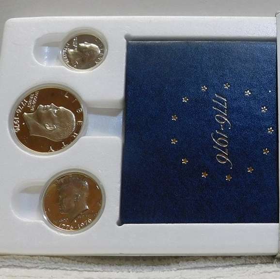 1976 Silver  PROOF BiCen 3 pc Set