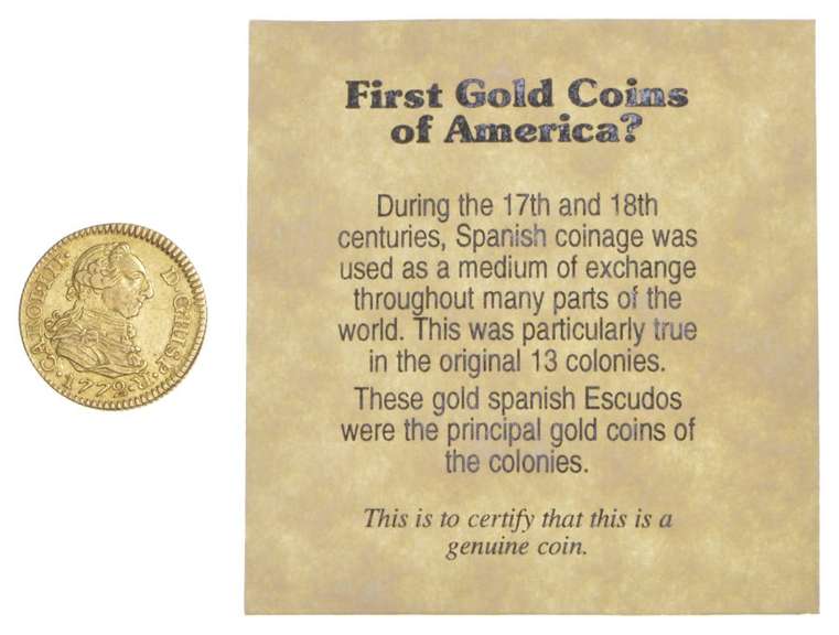 1772 Spain 1/2 Escudo Gold Coin