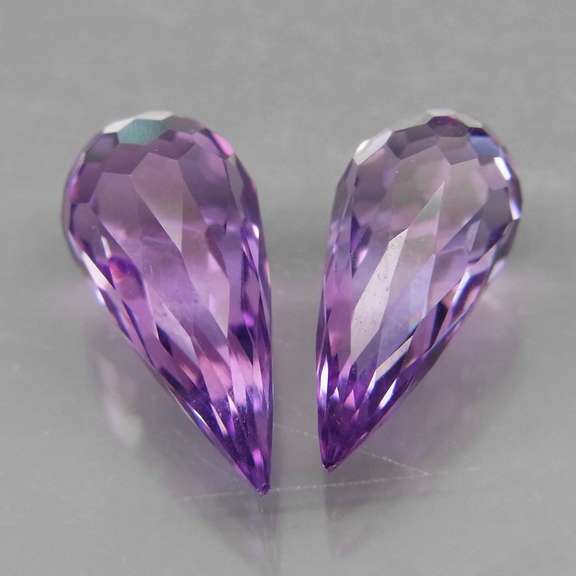 Look at this pair of 4.26ct Briolette cut Amethyst