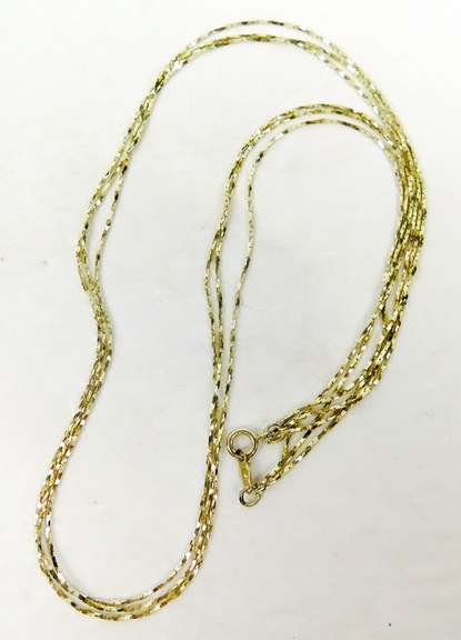 Glistening Sterling Triple Herringbone Chain Necklace