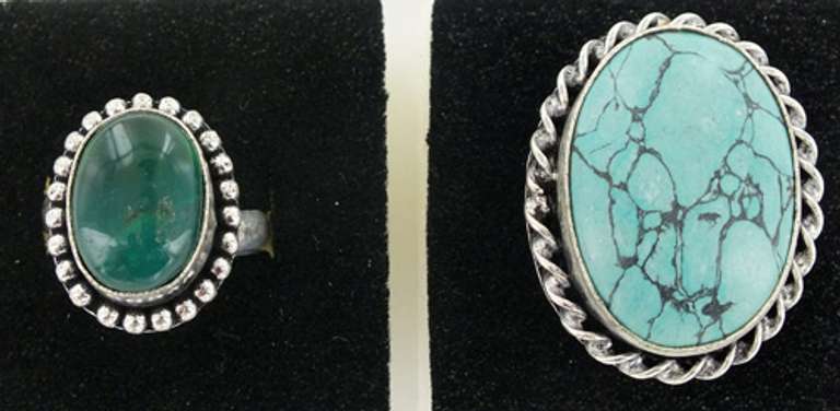Silver and Natural Stone Rings