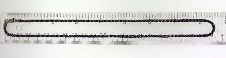 Italian Sterling Silver Black  plated Box Chain