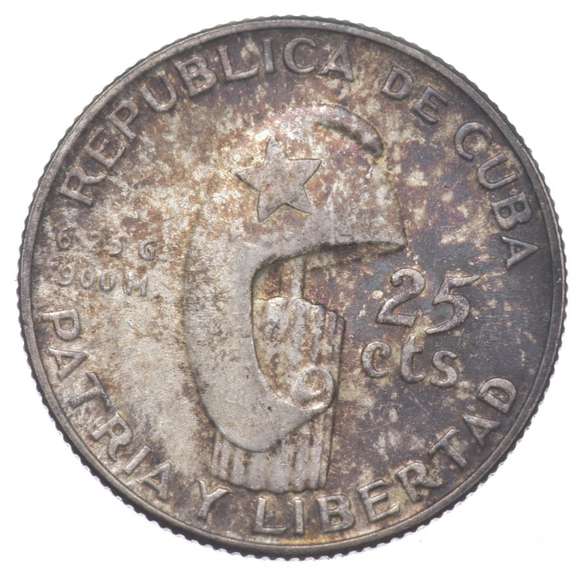 1953 Cuba 25 Centavos