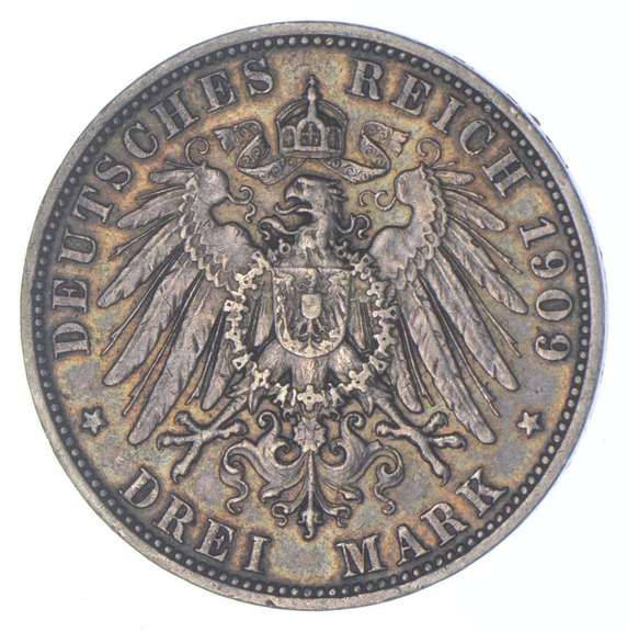 1909 Kingdom Of Prussia 3 Mark - German State